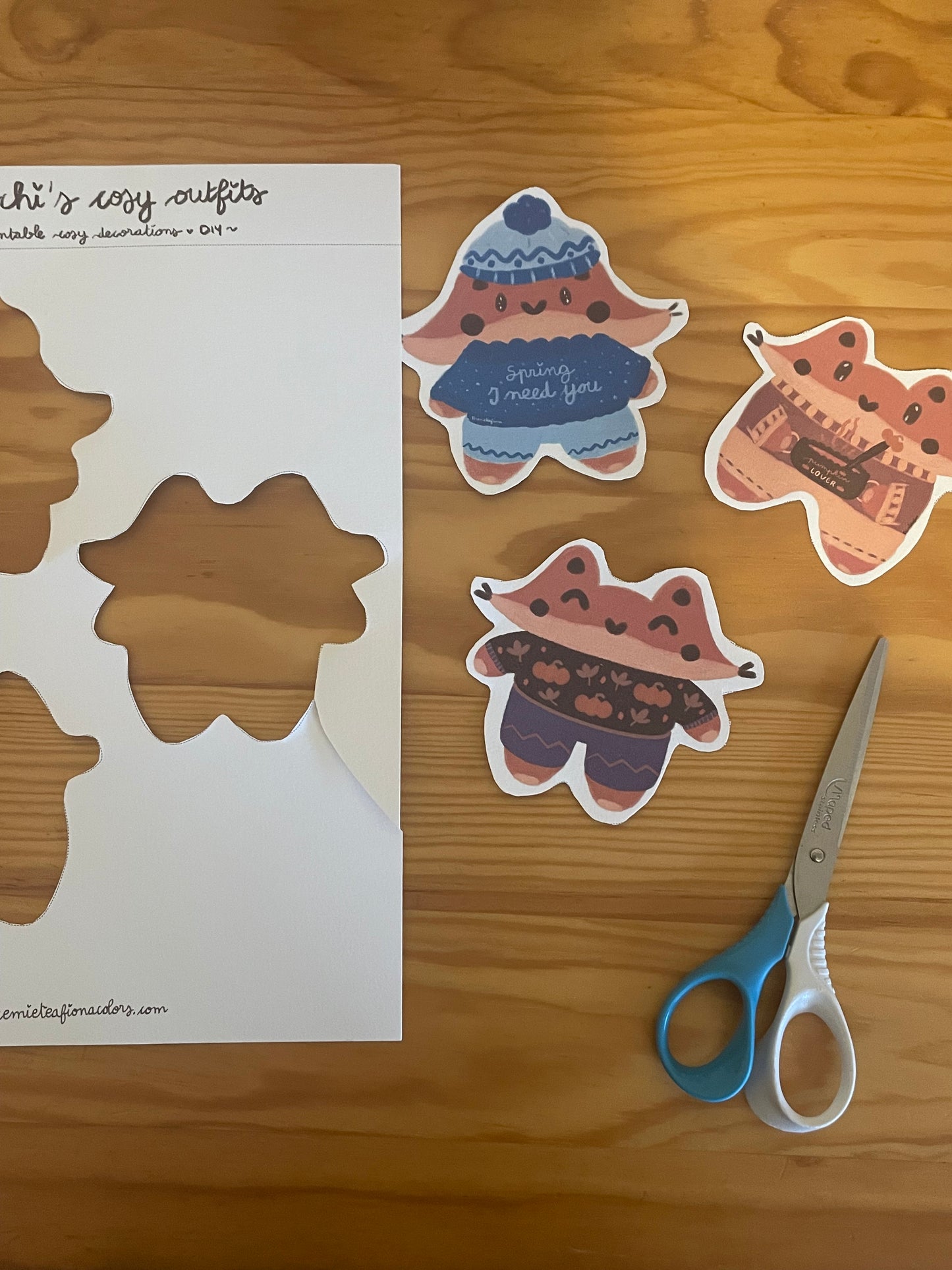 Cosy paper set - décorations à imprimer