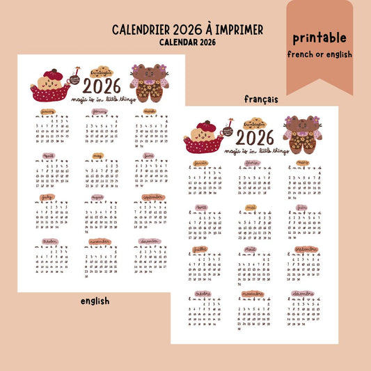 Calendrier 2026✸ÉDITION LIMITÉE