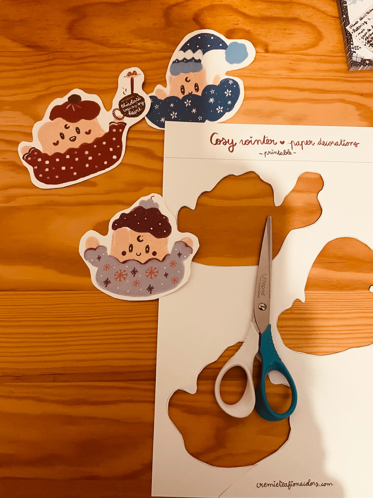 Cosy paper set - décorations à imprimer